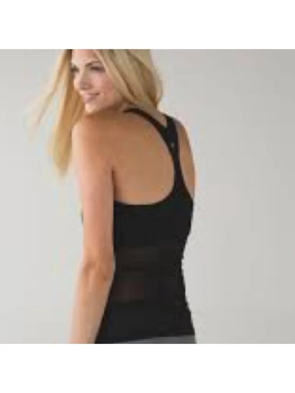 Lululemon Cool Racerback *Shine On Black mesh